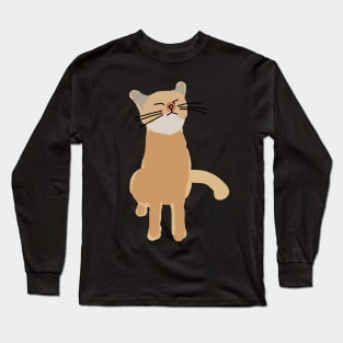 Minimal Style Gold Cat Long Sleeve T-Shirt